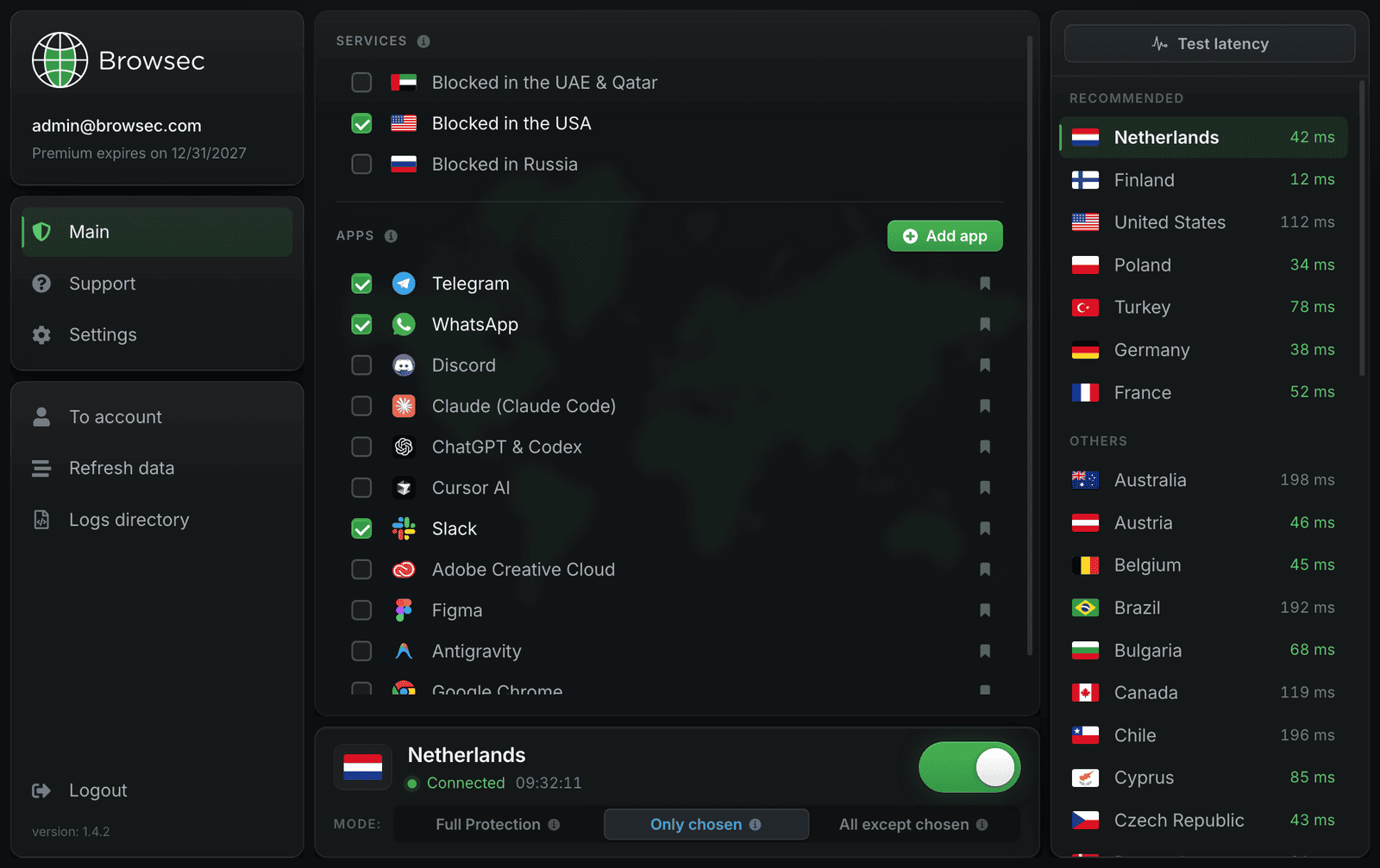 Browsec VPN para macOS: Smart Rules